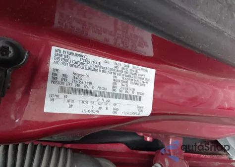 2014 Ford Focus Se z USA, uszkodzony, nr VIN 1FADP3F26EL314495